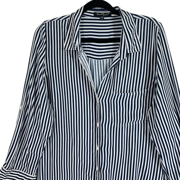 plus SZ  Button Down Roll-up 3/4 Sleeves Lapel Collar Shirt  sz 1X Velvet Heart - Picture 5 of 15